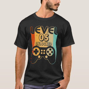 5Th Birthday Boys Level 5 Unlocked T-Shirt