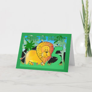 5th Birthday Card - Lion