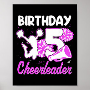 5th Birthday Cheerleader Girl 5 Years Old Cheerlea Poster