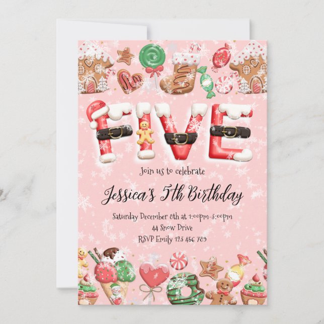 5th Birthday Christmas Party Invitation (Front)
