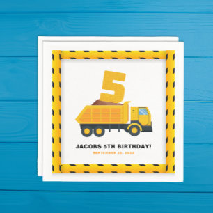 5th Birthday Construction Party Napkins