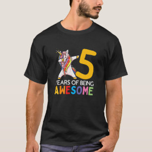 5Th Birthday Dabbing Unicorn Party Gift 5 Years Ol T-Shirt