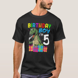 5th Birthday Dinosaour T Rex Dino Lover 5 Year Old T-Shirt