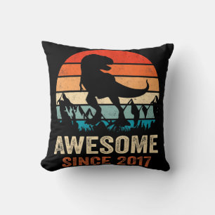 5th Birthday Dinosaur 5 Year Old Boy Kids Awesome Cushion