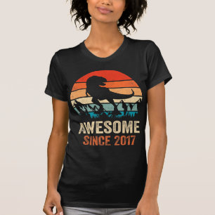 5th Birthday Dinosaur 5 Year Old Boy Kids Awesome T-Shirt