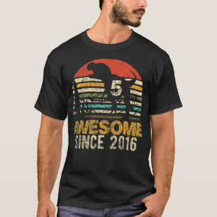 5th Birthday Dinosaur 5 Year Old Boy Kids Since T-Shirt