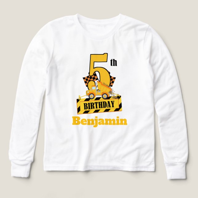 5th Birthday Dump Druck construction theme Party  (Design Front)