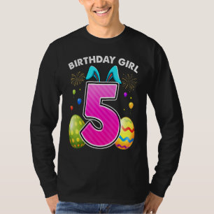 5th Birthday Easter Bunny Ears 5 Years Old Birthda T-Shirt