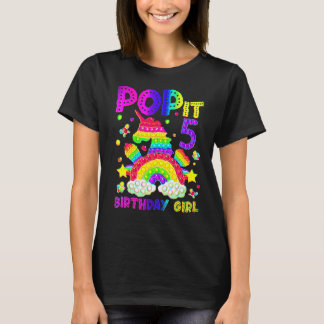 5th Birthday Fidget Toy Pop It Birthday Girl 5 Yea T-Shirt