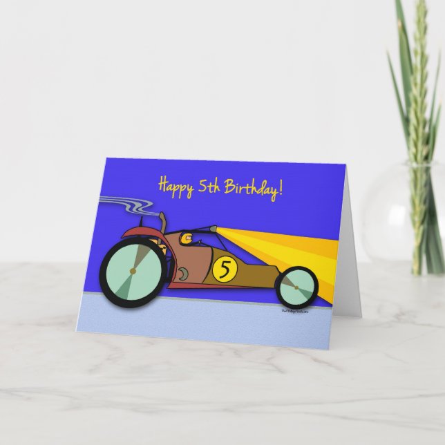 5th Birthday for Child, Dune Buggy Race Car Card (Front)