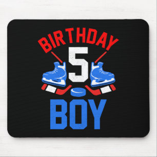 5th Birthday For Girls Boys 5 Yrs Old Ice Hockey Mouse Pad