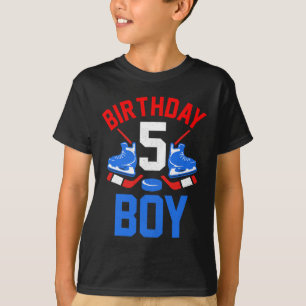 5th Birthday  For Girls Boys 5 Yrs Old Ice Hockey  T-Shirt