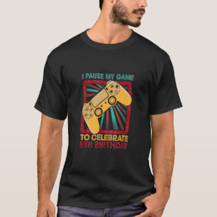 5th Birthday Gamer Party Boy Kid Vintage Retro 5 Y T-Shirt