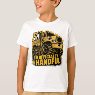 5th Birthday gift Boys Girls handful Monster Truck T-Shirt