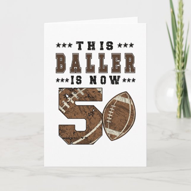 5th Birthday Gift Football Player 5 Year Old Boy Card (Front)