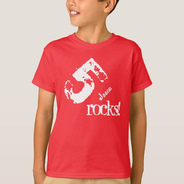 5th Birthday Gift for 5 Year Old Custom Name V03 T-Shirt (Front)