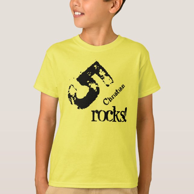 5th Birthday Gift for 5 Year Old Number on Slant T-Shirt (Front)