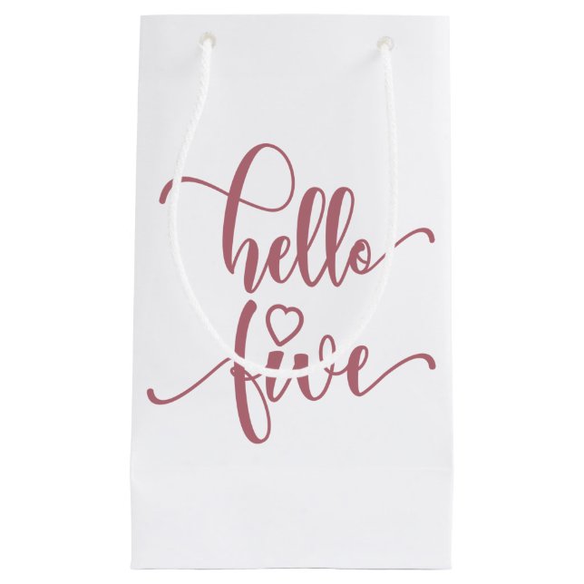 5th Birthday Girls Hello Five Cute 5 Years Old Kid Small Gift Bag (Front)