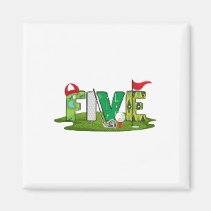 5th Birthday Golf Theme 5 Year Old Kids Sport Part Magnet