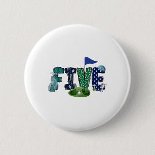 5th Birthday Golf Theme Party Golf Girl Boy Birthd 6 Cm Round Badge