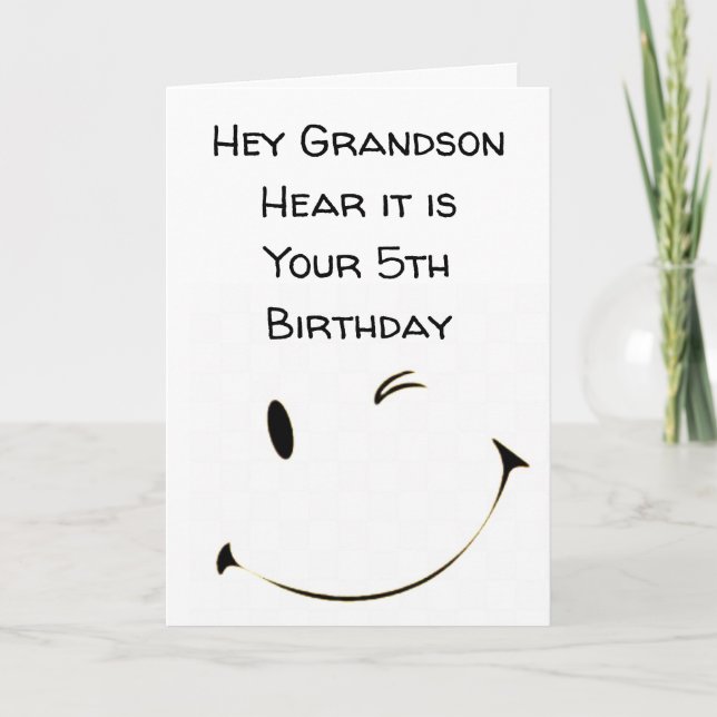 ***5th BIRTHDAY GRANDSON*** Card (Front)