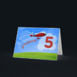 5th Birthday, Grandson, Red Aeroplane Card<br><div class="desc">Zoom in for birthday greetings for your grandson on his 5th birthday! He will love this special card that says grandson on the front.</div>