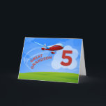 5th Birthday, Great Grandson, Red Aeroplane Card<br><div class="desc">Zoom in for birthday greetings for your great grandson on his 5th birthday! He will love this special card that says great grandson on the front.</div>