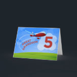 5th Birthday, Great Grandson, Red Aeroplane Card<br><div class="desc">Zoom in for birthday greetings for your great grandson on his 5th birthday! He will love this special card that says great grandson on the front.</div>
