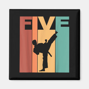 5th Birthday Karate Taekwondo Theme 5 Year Old Magnet