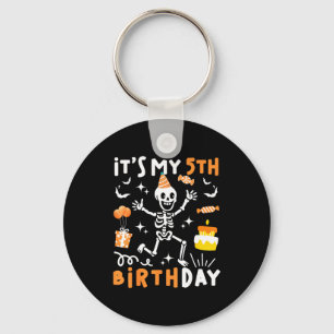 5th birthday kids funny skeleton 5th birthday key ring