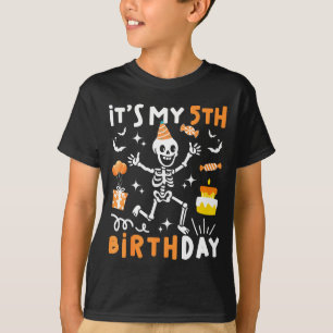 5th birthday kids funny skeleton 5th birthday T-Shirt