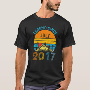 5th Birthday Legend Since July 2017 Vintage 5 Year T-Shirt