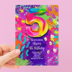 5th Birthday Painting Party Invitation