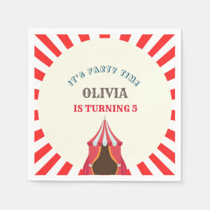  5TH Birthday Party Circus THEME  Napkin