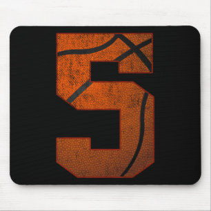 5th Birthday Party Five 5 Year Old Basketball Bday Mouse Pad