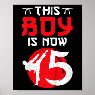5th Birthday Party Karate Five Year Old Karate Poster