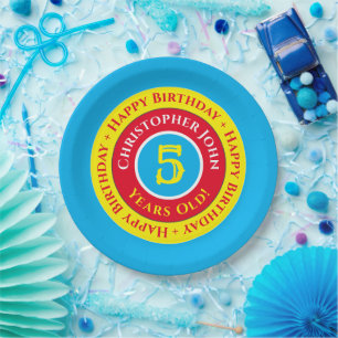 5th Birthday Party Paper Plates