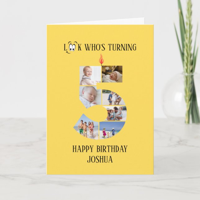 5th Birthday Photo Card (Front)