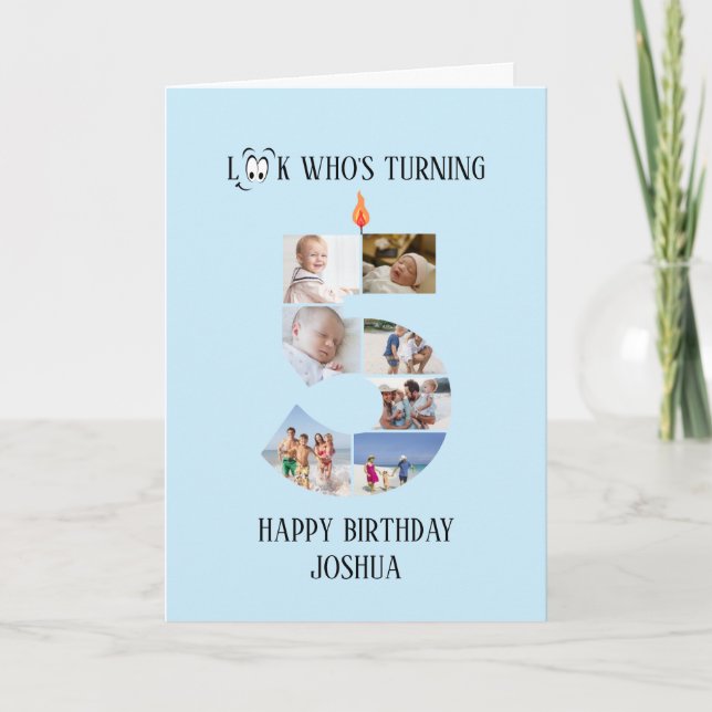 5th Birthday Photo Card (Front)