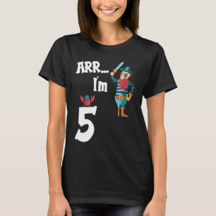 5th Birthday Pirate Motif 5 Years Old T-Shirt