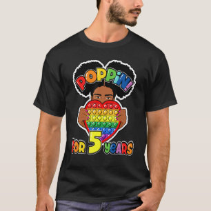 5th Birthday Pop It Fidget African American Kids G T-Shirt