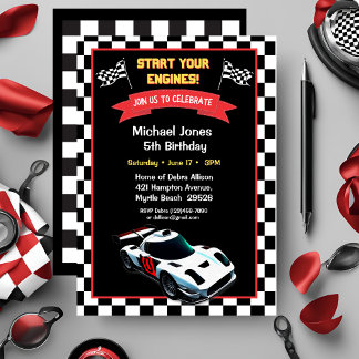 5th Birthday Race Car Invitation