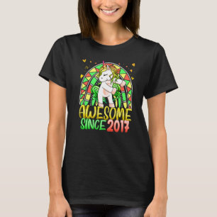 5th Birthday Rainbow 5 Year Old Flossing Unicorn G T-Shirt