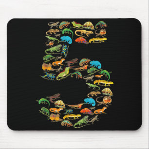 5th birthday reptiles lizards 5 year old birthday mouse pad
