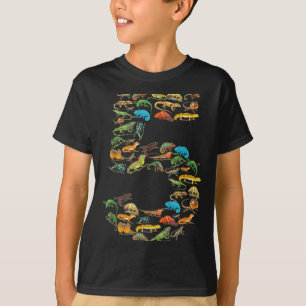 5th Birthday Reptiles Lizards 5 Year Old Birthday T-Shirt