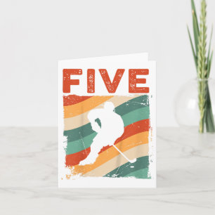 5th Birthday Retro Ice Hockey 5 Years Old Boy Girl Card