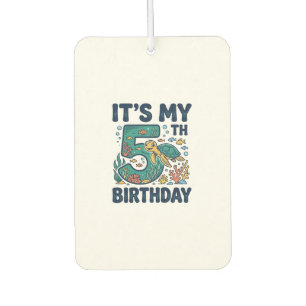 5th Birthday Sea Turtle Underwater Vector Design_1 Car Air Freshener