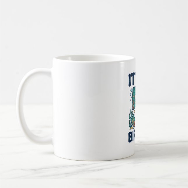 5th Birthday Sea Turtle Underwater Vector Design_1 Coffee Mug (Left)