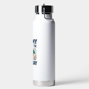 5th Birthday Sea Turtle Underwater Vector Design_1 Water Bottle