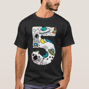 5Th Birthday Shirt Boy 5 Years Old Outer Space Ast